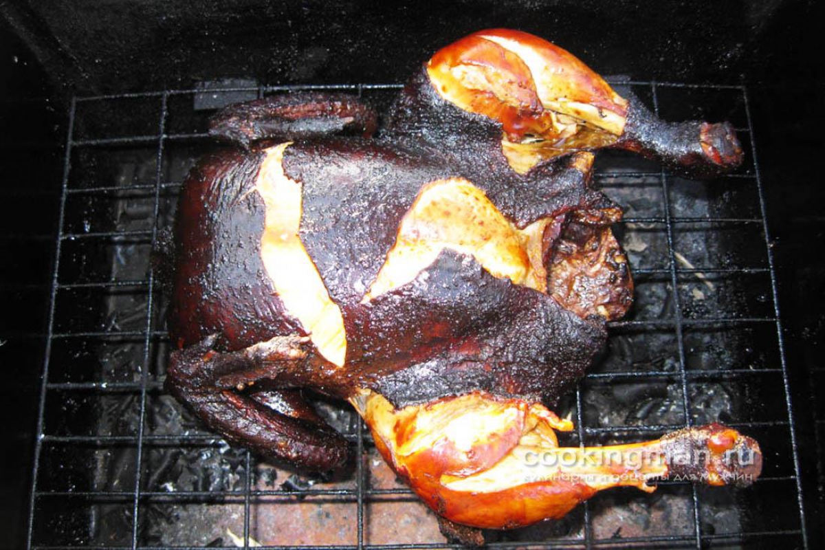 Как правильно коптить курицу горячего копчения в коптильне на костре рецепт с фото