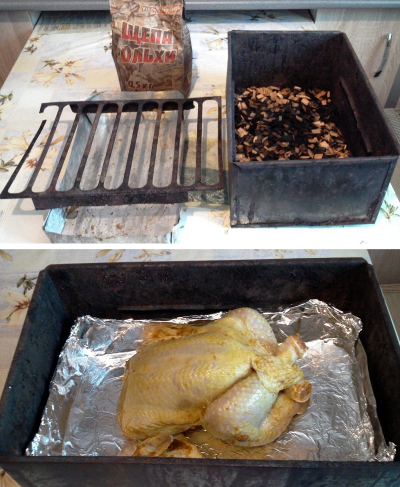 Как закоптить курицу горячее