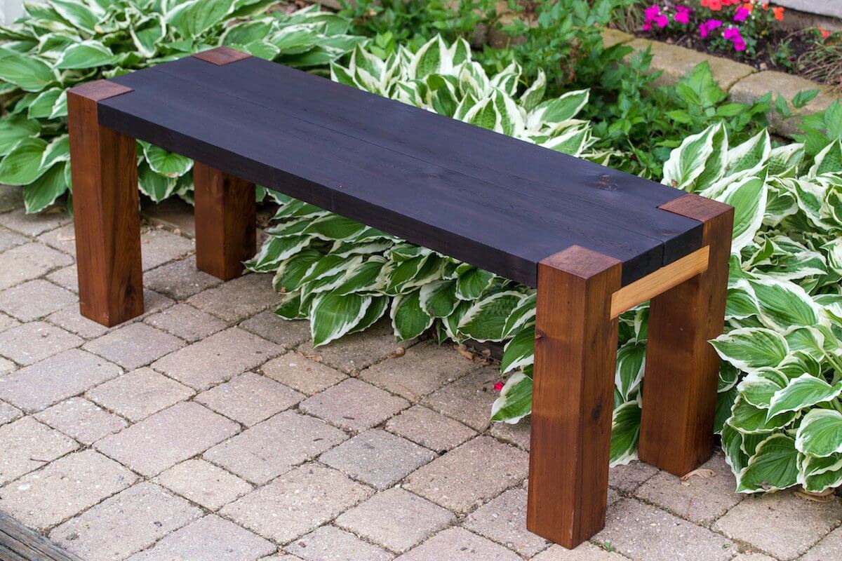 Shou Sugi Ban Outdoor Bench