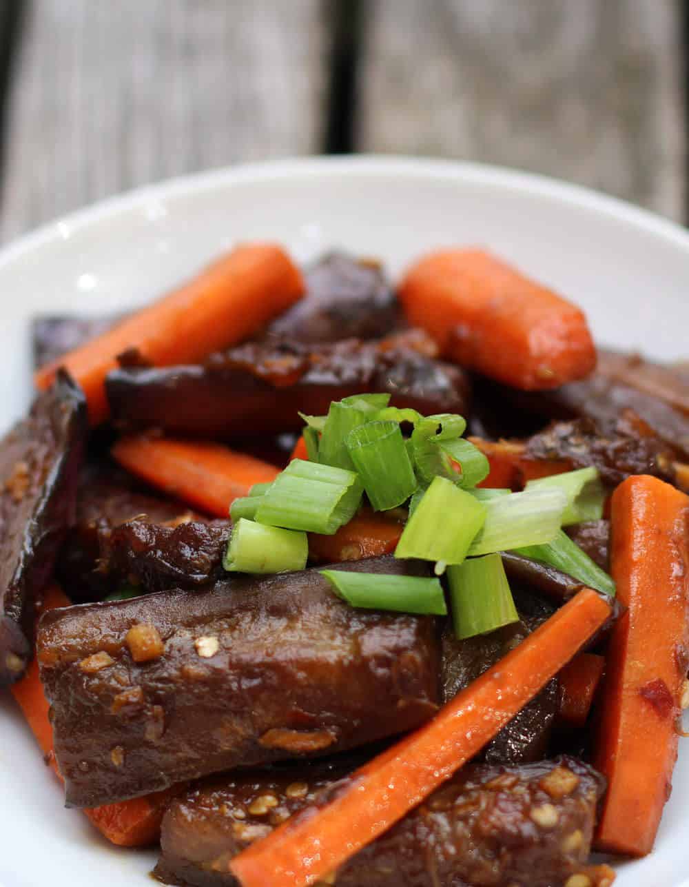 Spicy Chinese Eggplant and Carrots are delicious and simple to make 