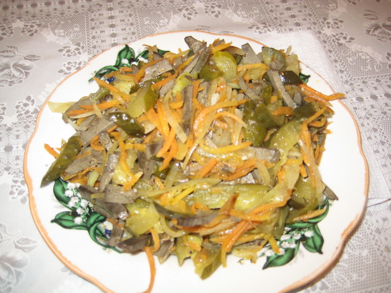 Салат печень огурцы морковь яйца