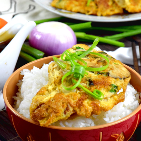 egg foo young with rice