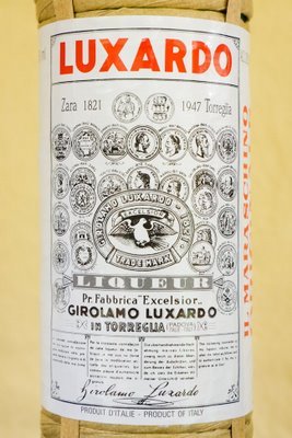 Bottle of Luxardo maraschino liqueur