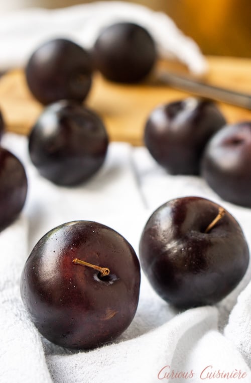 As the name implies, plums are the main ingredient in Chinese Plum Sauce. The color of the skin of the plums will determine the shade of the sauce. 