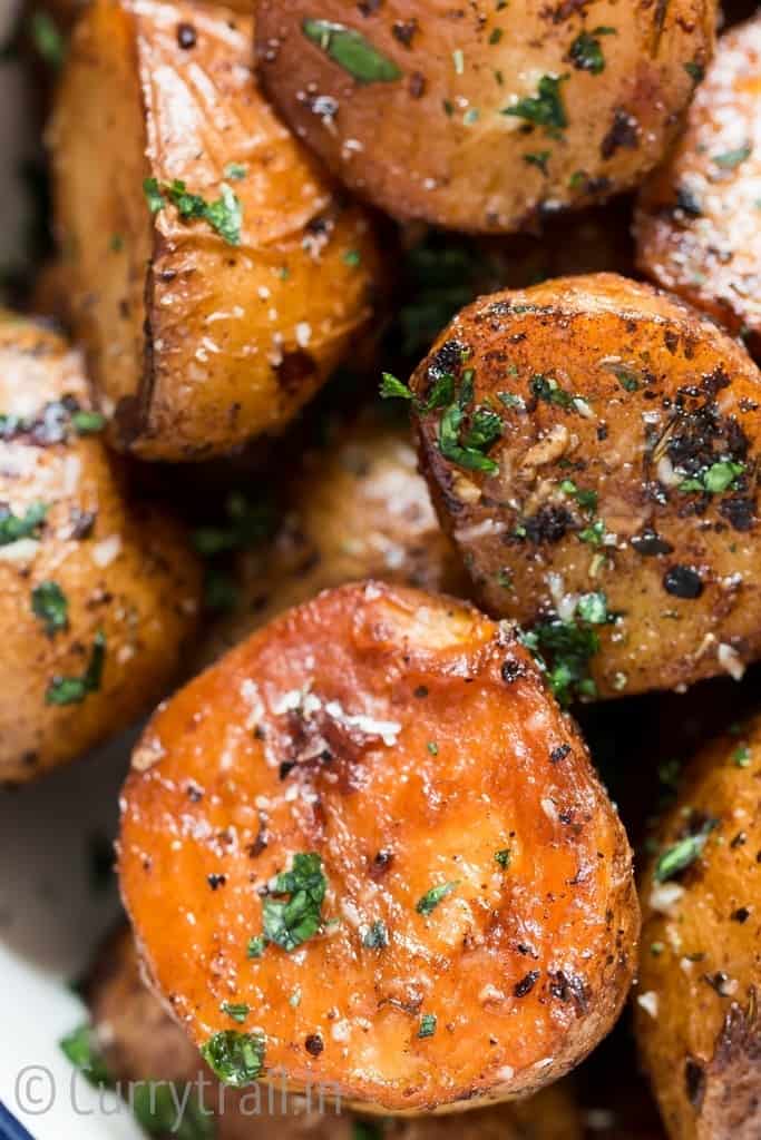 instant pot potatoes roasted with garlic butter and herbs