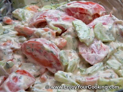 Ukrainian Tomato and Cucumber Salad with Sour Cream Dressing Recipe: Step 10