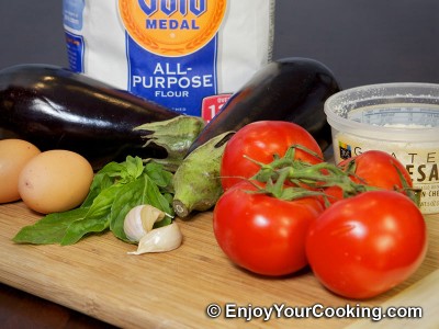 Eggplants with Tomato Basil Sauce and Parmesan Recipe: Step 1