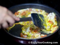 Scrambled Eggs with Ham and Tomatoes Recipe: Step 10c