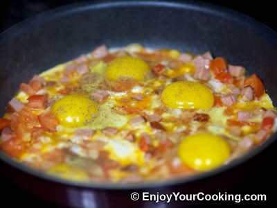Scrambled Eggs with Ham and Tomatoes Recipe: Step 7