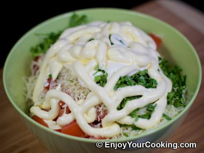 Chicken, Tomato and Mushroom Salad: Step 12