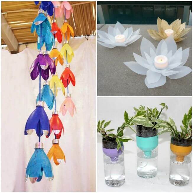 Plastic-Bottle-decoration-DIY-Projects Step by Step Tutorial : Best out of waste ideas from plastic bottles