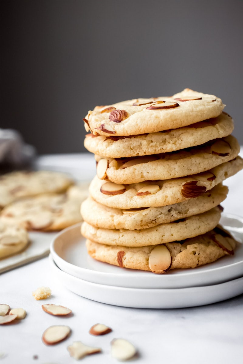 stack of Almond Crinkle Cookies