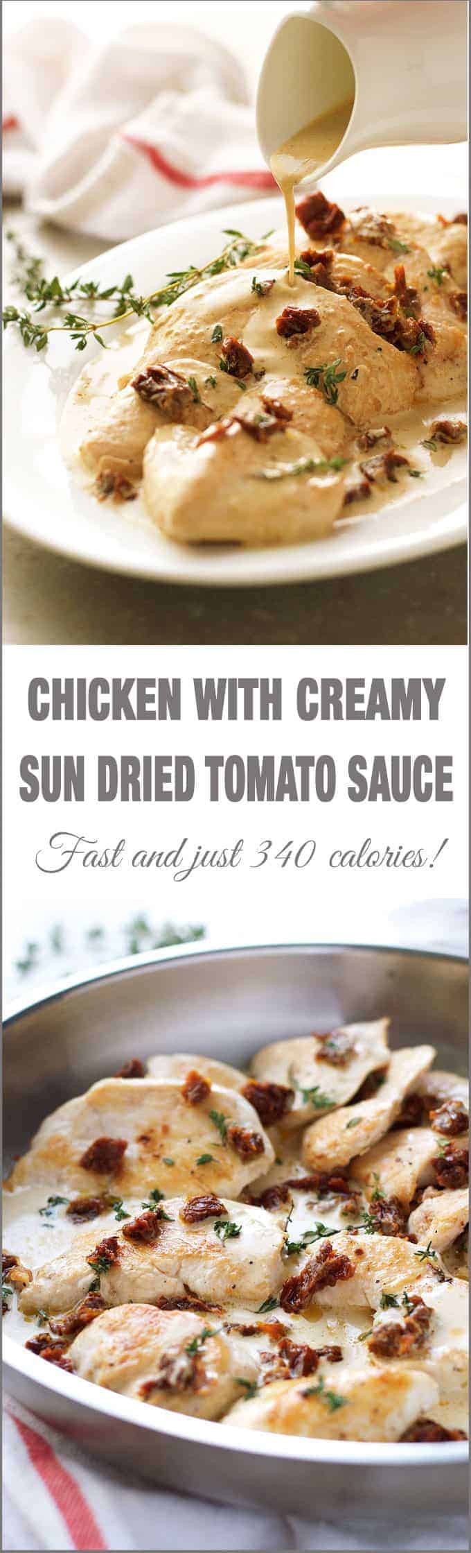 Chicken with Creamy Sun Dried Tomato Sauce - super easy and fast to make with a sauce so incredible you