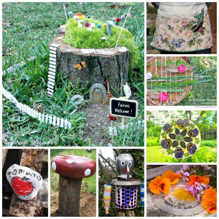 Garden Crafts - excited about the warmer weather and can wait to get into the garden? Here are some wonderful and delightful garden DIYs that you may want to check out. Something for everyone. From DIY Garden Aprons, to fairy houses and simple bug hotels for the kids. Great Garden Crafts for Kids and beyond!
