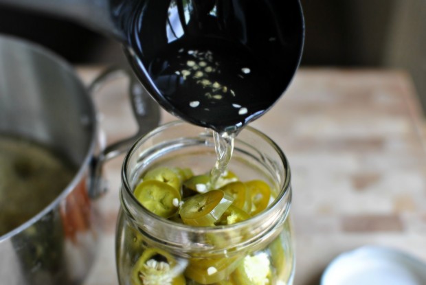top with pickling liquids