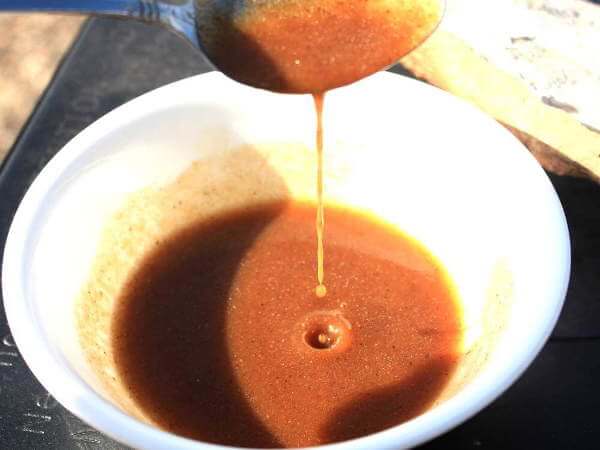 Chicken Basting Liquid Made With Soy Sauce, Cider Vinegar, Water, BBQ Sauce and Melted Chicken Fat