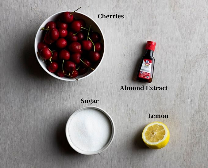 ingredients for candied cherries